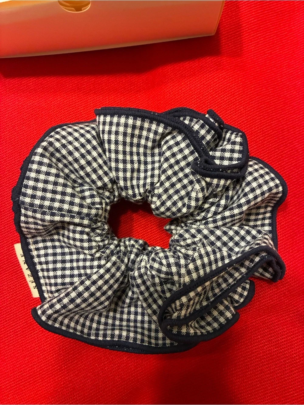 BRAND NEW Navy Gingham Scrunchie